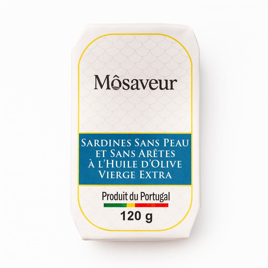 Sardines Sans Peau et Sans Arêtes à l’Huile d’Olive Vierge Extra 120 g