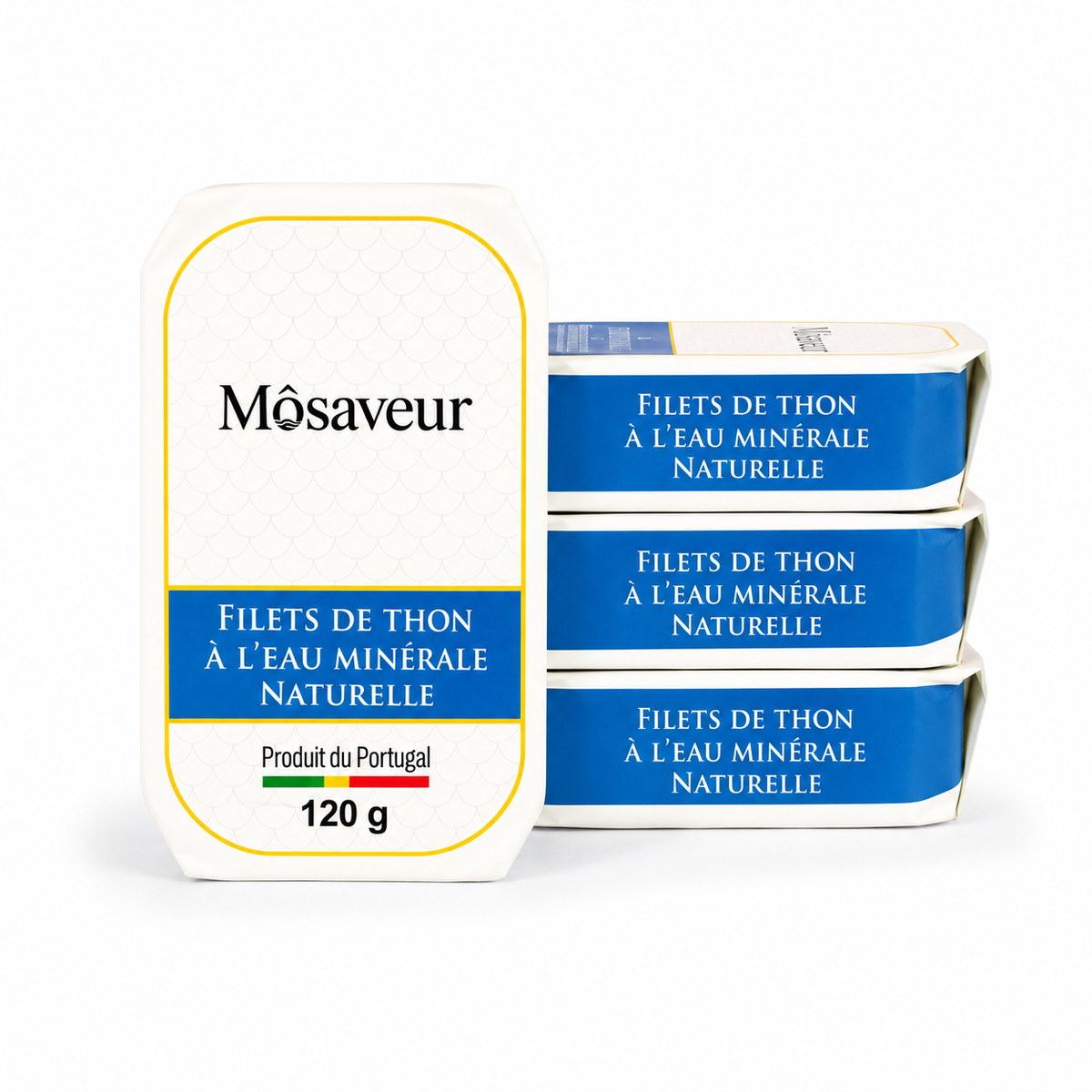 Lot de 4 boîtes de Filets de Thon à l’Eau Minérale Naturelle 120 g